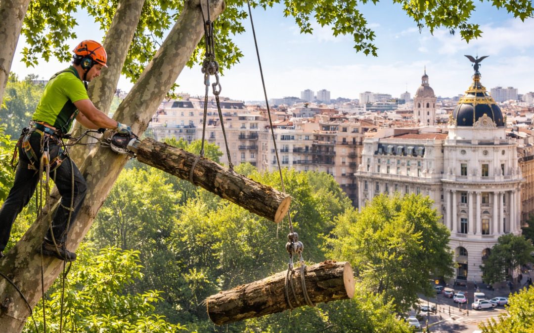 Poda y tala de árboles en altura en Madrid: guía completa para un jardín seguro y saludable